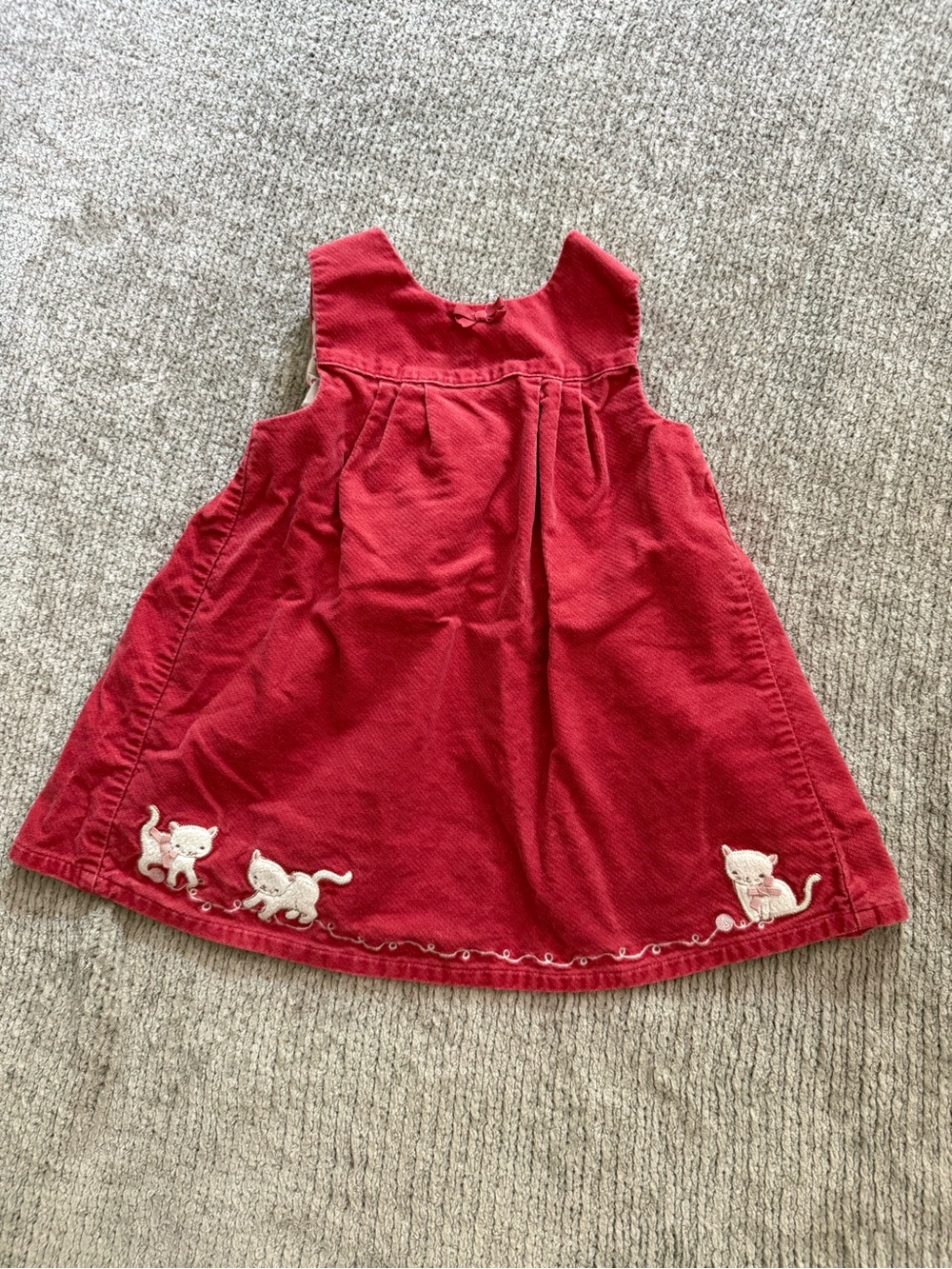 Gymboree Kitten Embroidered Corduroy Jumper Dress 12-18 Months 100% Cotton